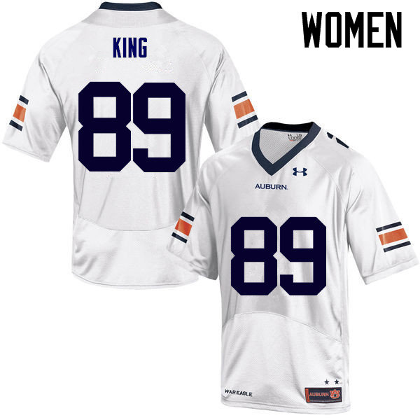 Auburn Tigers Women's Griffin King #89 White Under Armour Stitched College NCAA Authentic Football Jersey TNB3574NA